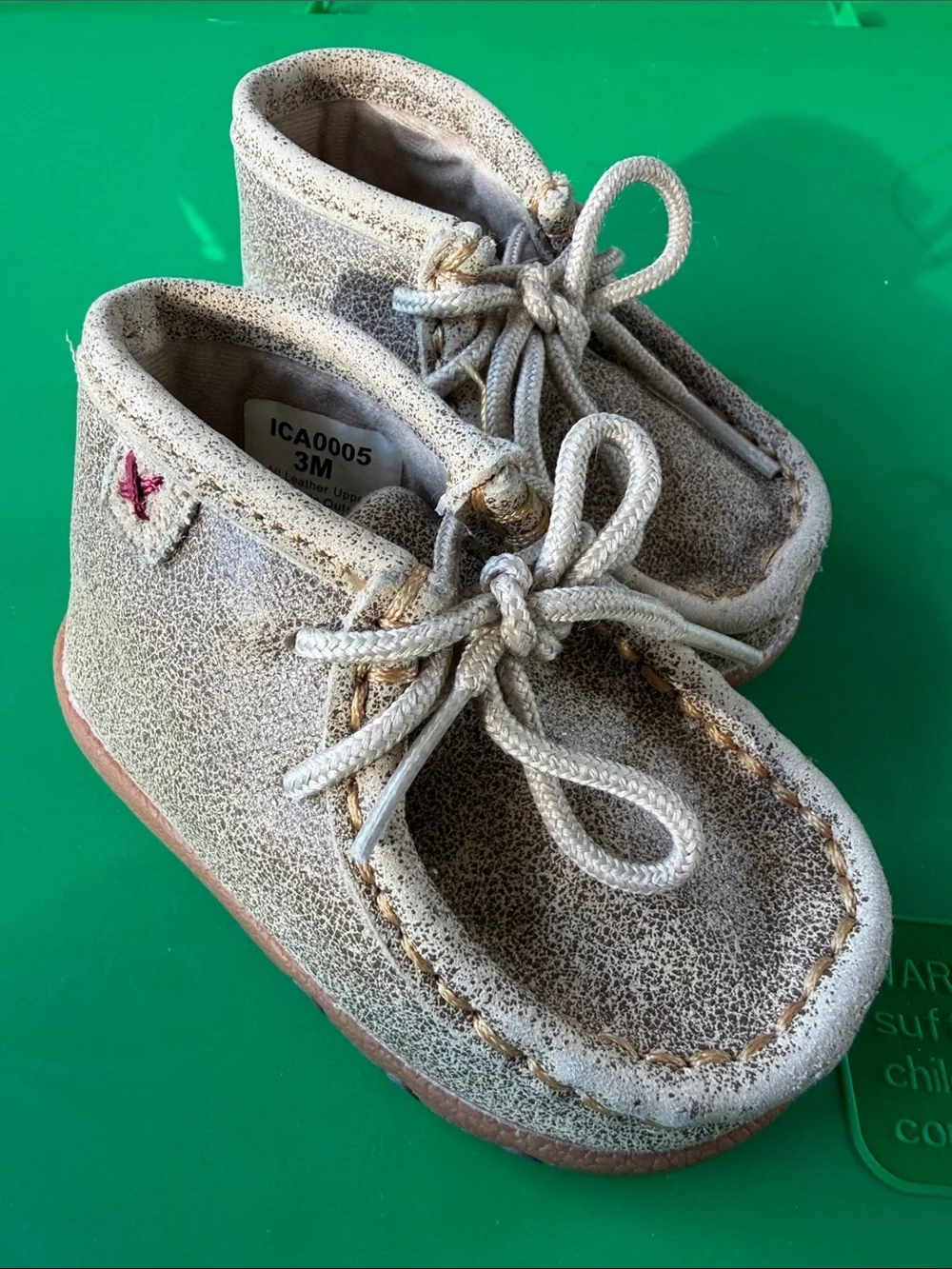 Kids Beige/Tan Moccasin-Style Leather Shoes
